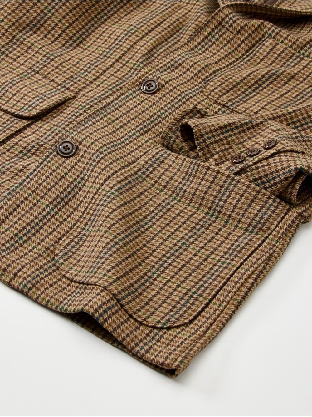 Men's Brown Houndstooth Sport Coat - Tailored Plaid Blazer - Picture 4 of 7